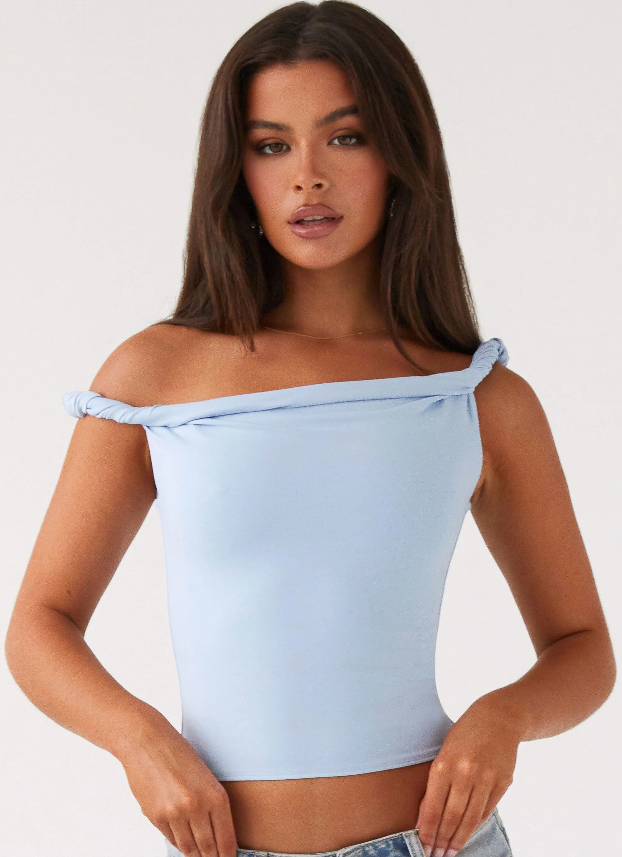 AntiSlipGrip Solace Soul Twist Shoulder Top - Baby Blue