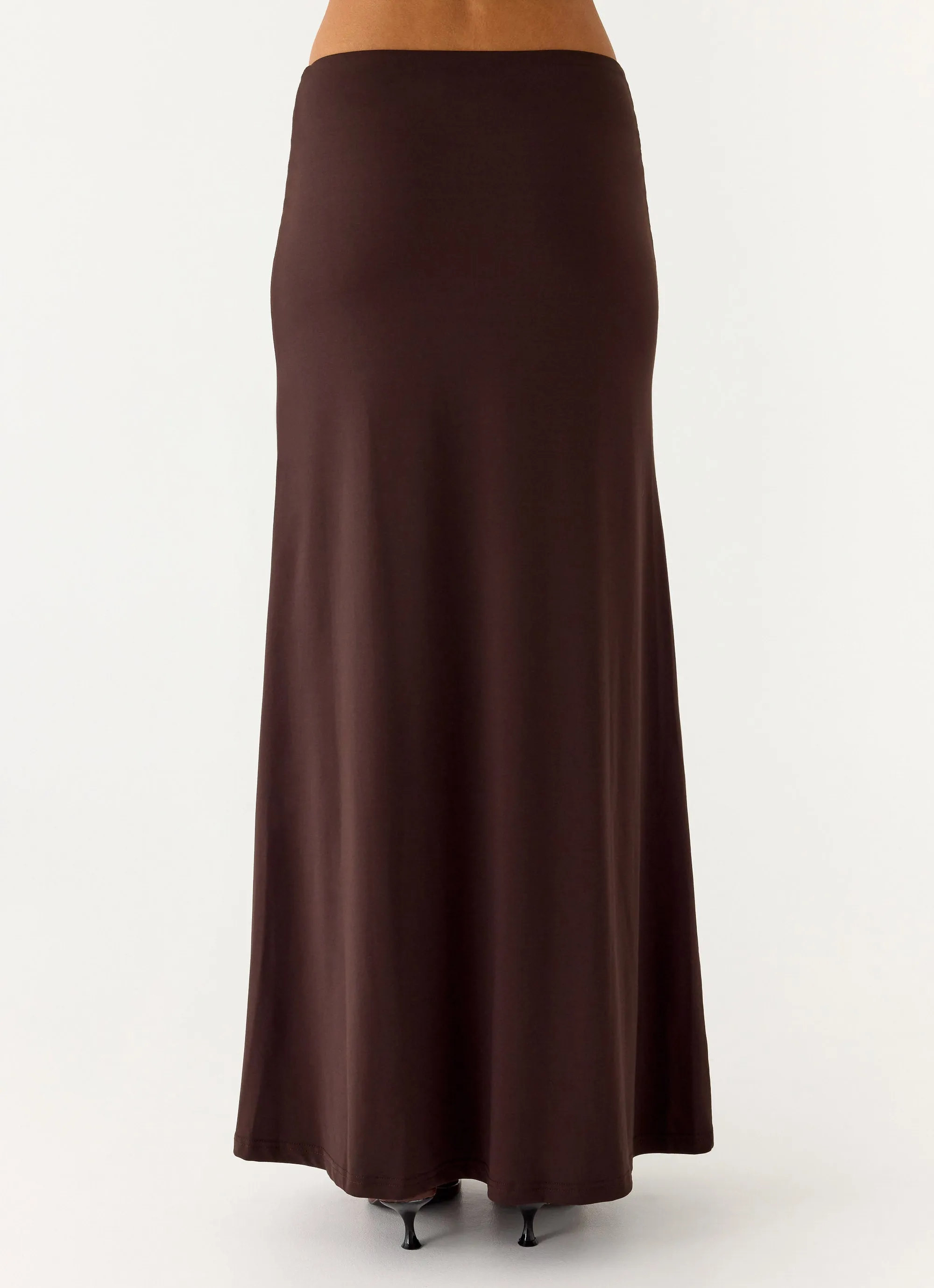 Neat Look Minimal Vibe Like A Flower Maxi Skirt - Chocolate