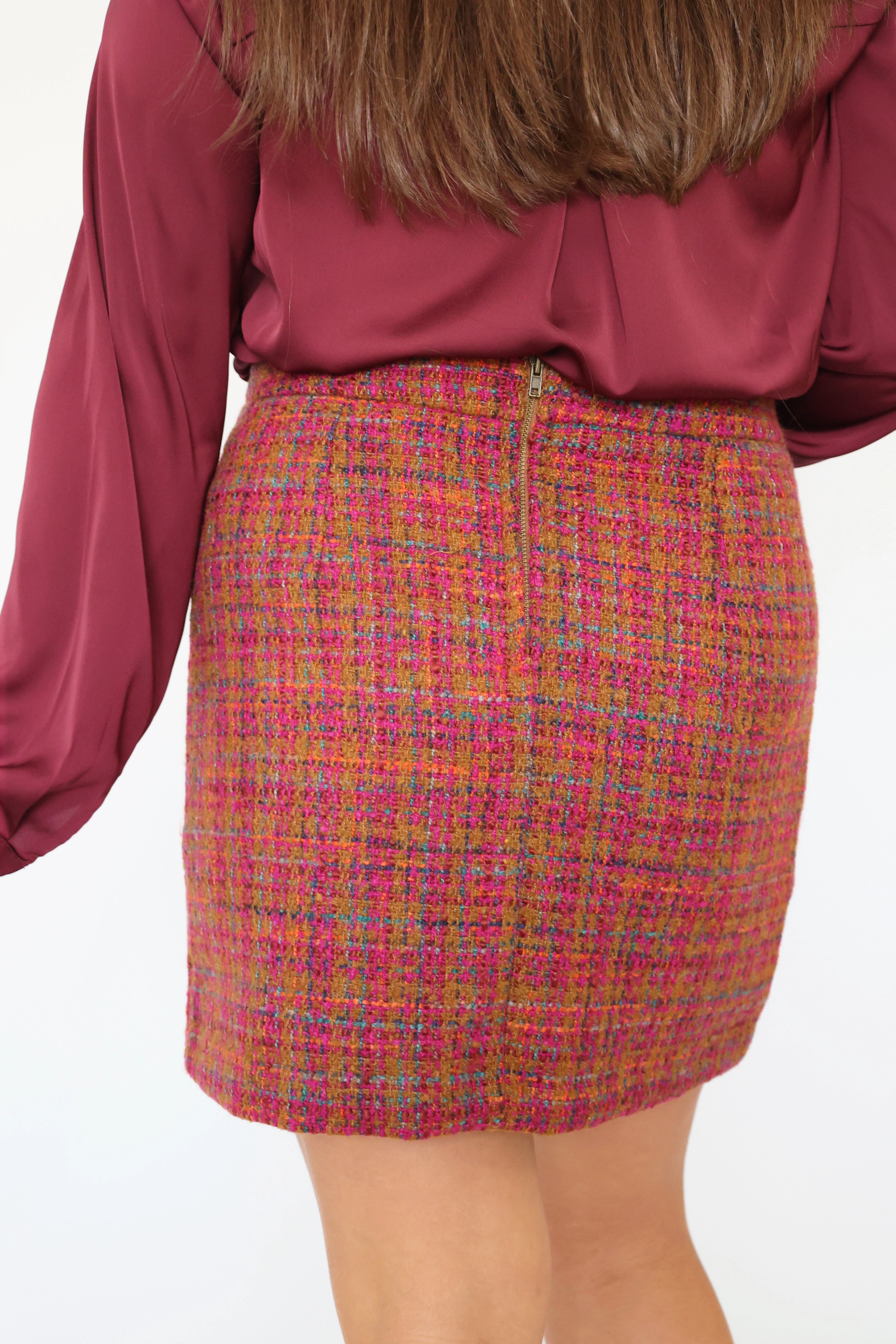 Eco Friendly Dye Process EcoFriendly Manufacturing Lilly Tweed Skirt (FINAL SALE)
