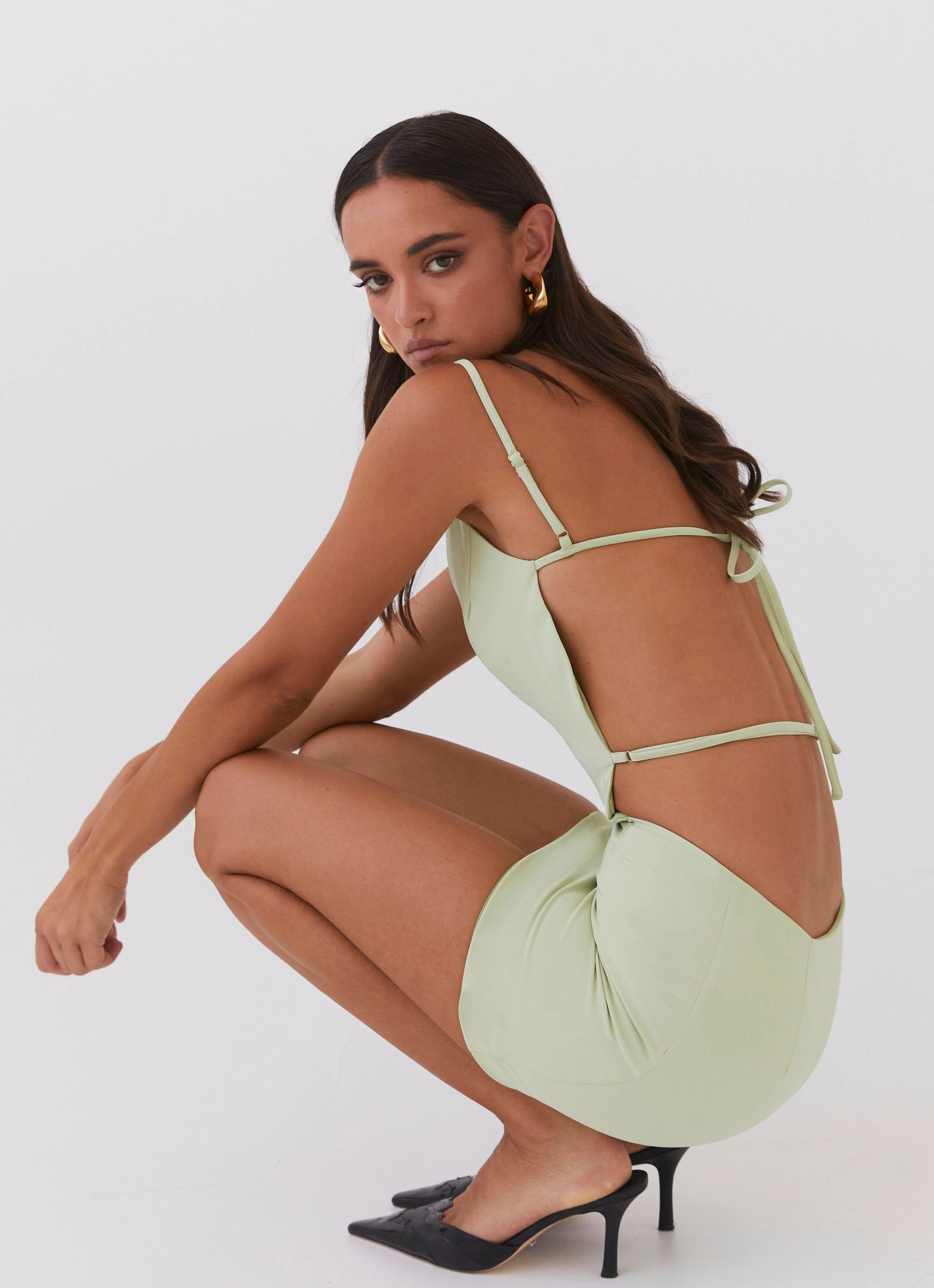 Perfect for Travel Lindsey Cutout Mini Dress - Green Zest