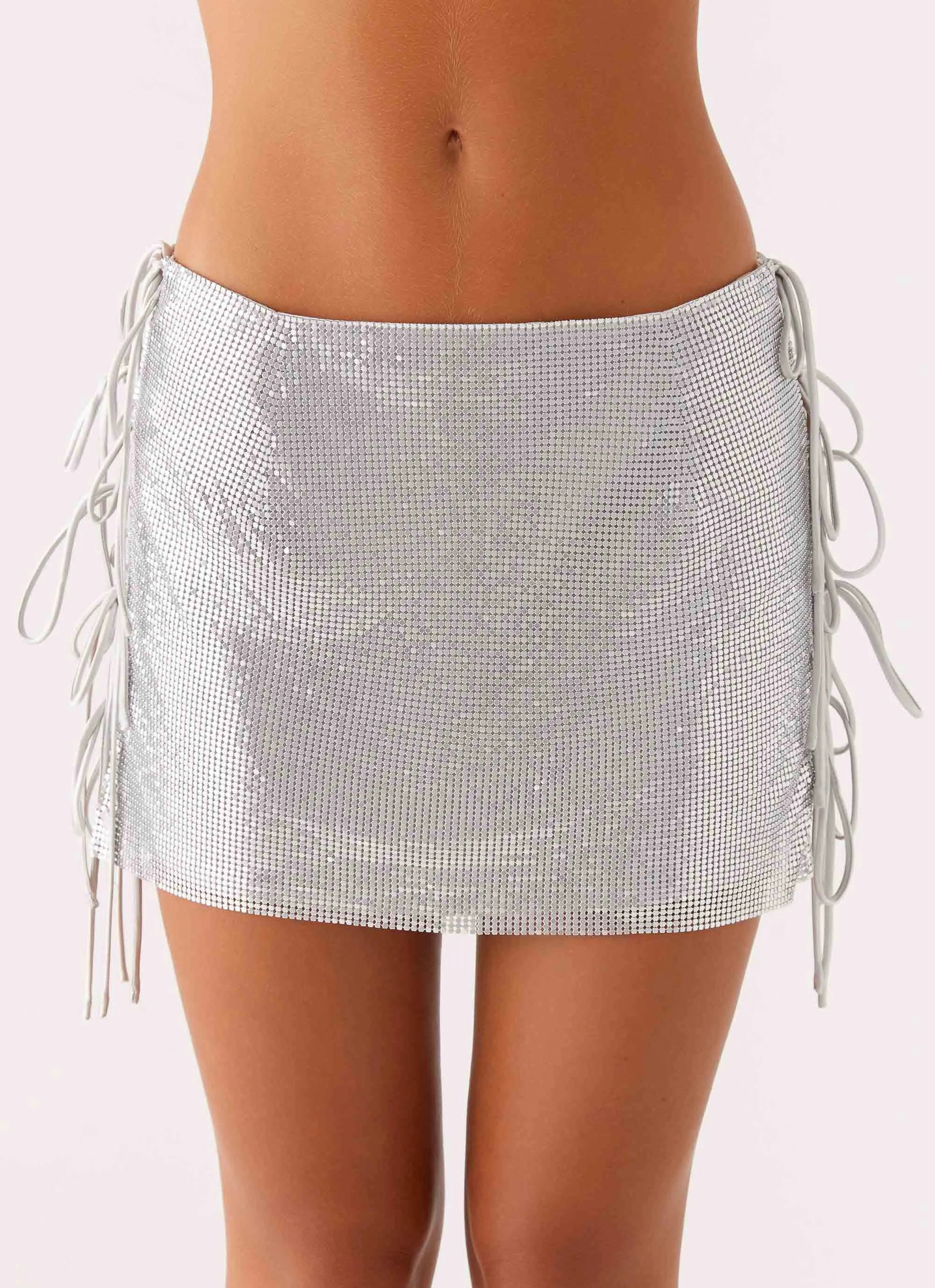 Popstar Glomesh Mini Skirt - Silver Design innovation