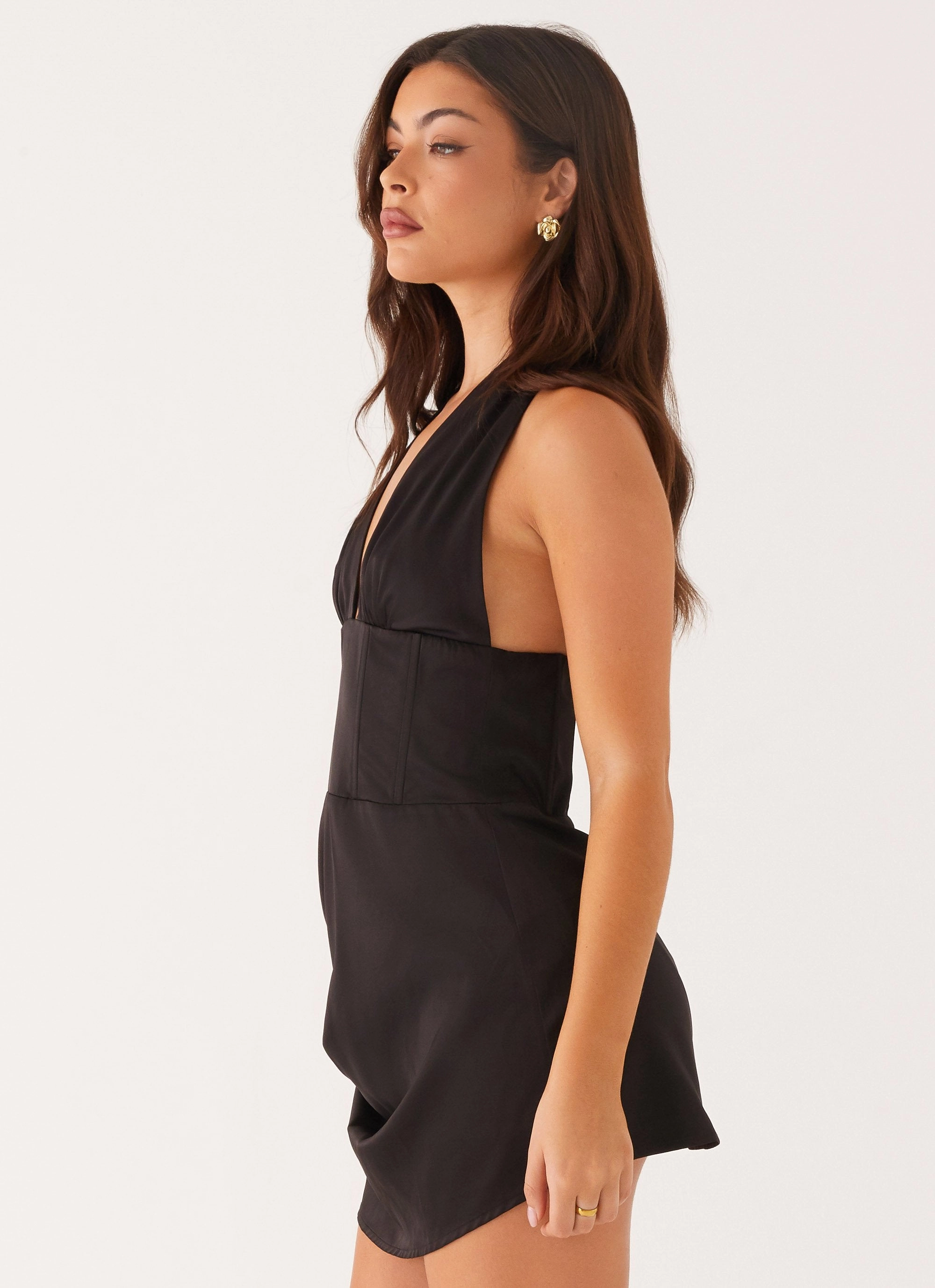 Minimalist fit-and-flare Abbey Mini Dress - Black