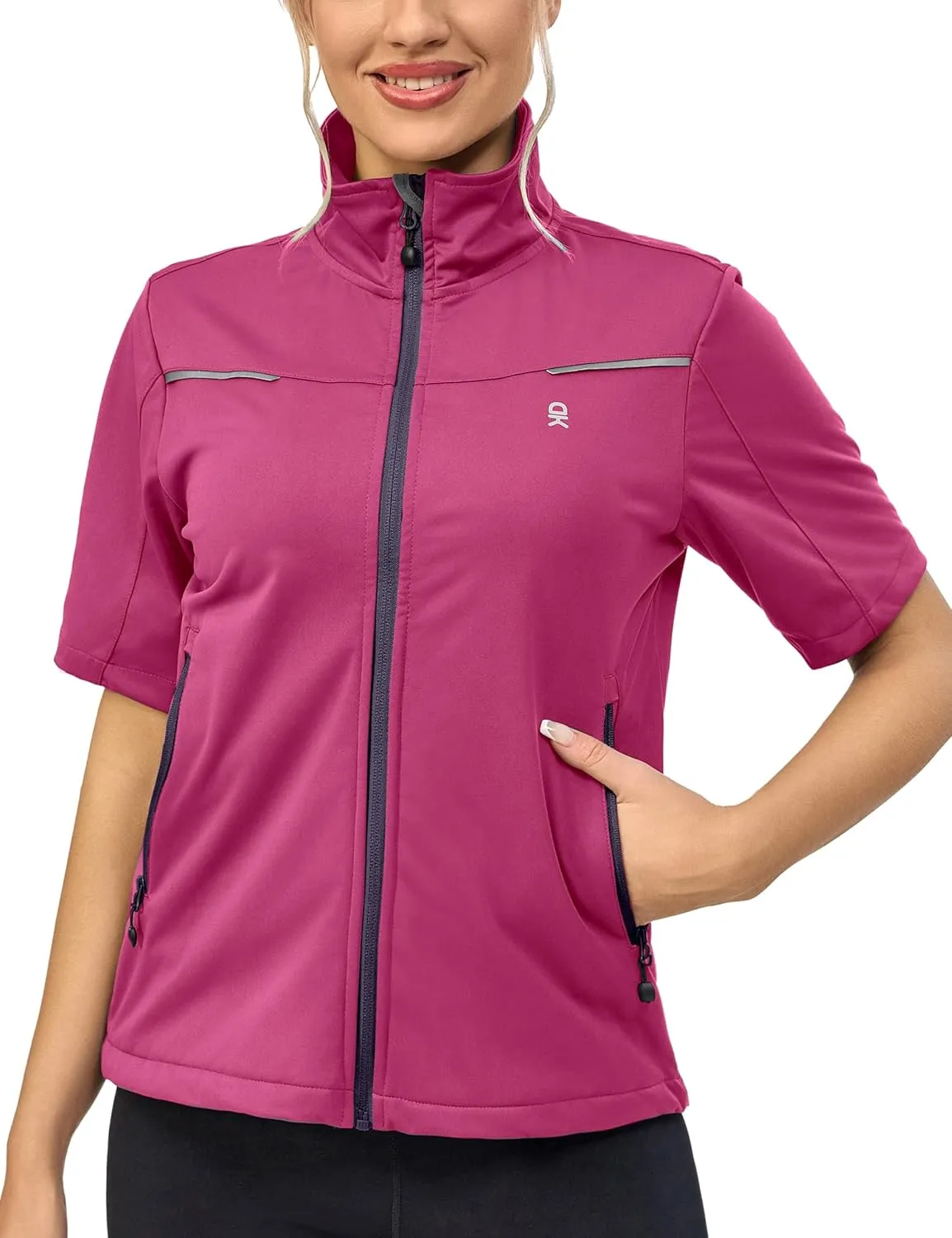 Little Donkey Andy Women's Short Sleeve Jacket Windproof Lightweight Vest for Golf Hiking Running