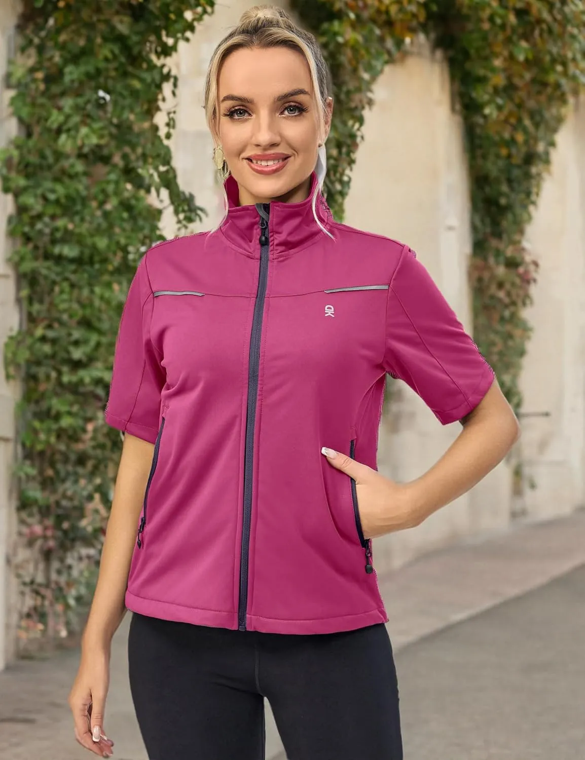 Little Donkey Andy Women's Short Sleeve Jacket Windproof Lightweight Vest for Golf Hiking Running