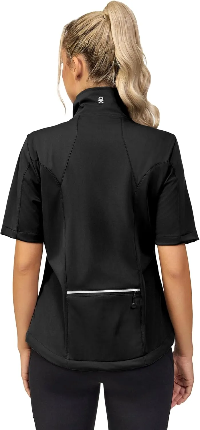 Little Donkey Andy Women's Short Sleeve Jacket Windproof Lightweight Vest for Golf Hiking Running