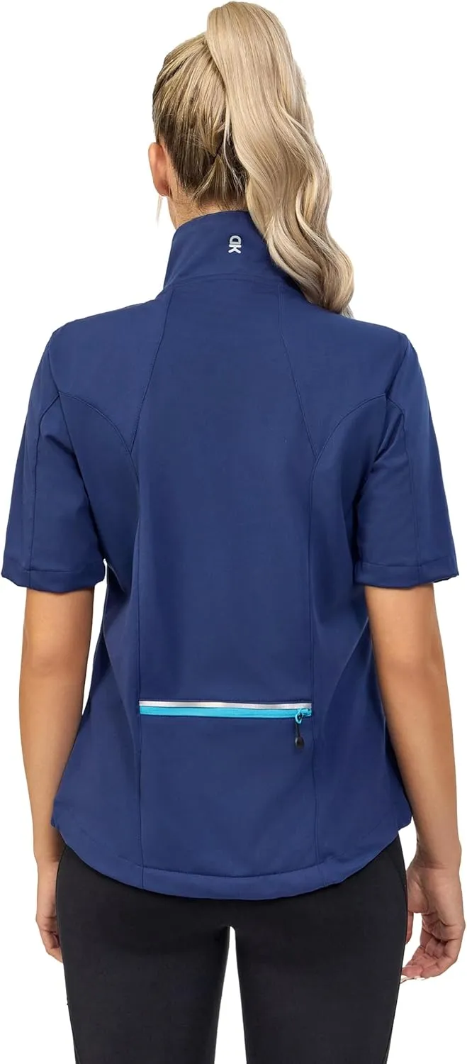 Little Donkey Andy Women's Short Sleeve Jacket Windproof Lightweight Vest for Golf Hiking Running