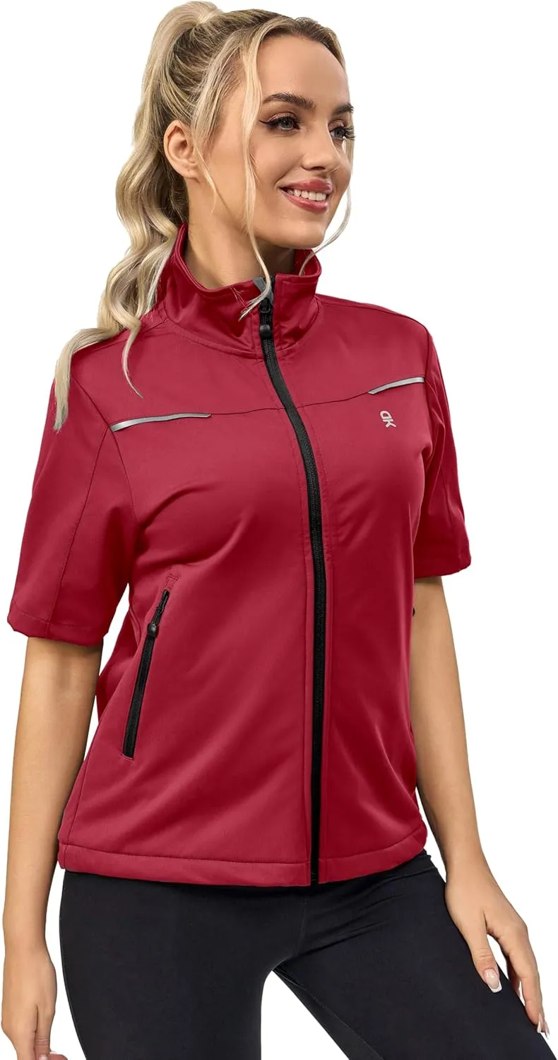 Little Donkey Andy Women's Short Sleeve Jacket Windproof Lightweight Vest for Golf Hiking Running