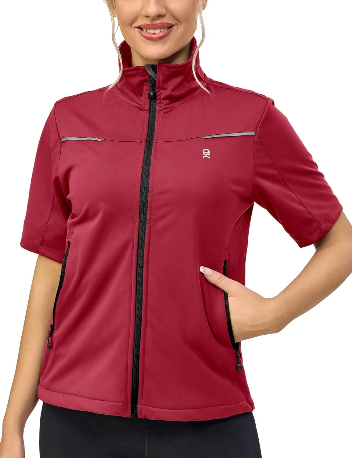 Little Donkey Andy Women's Short Sleeve Jacket Windproof Lightweight Vest for Golf Hiking Running