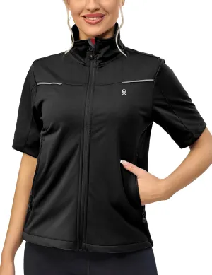 Little Donkey Andy Women's Short Sleeve Jacket Windproof Lightweight Vest for Golf Hiking Running