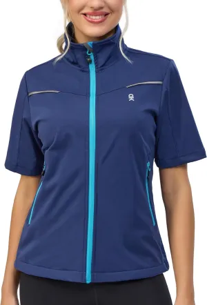 Little Donkey Andy Women's Short Sleeve Jacket Windproof Lightweight Vest for Golf Hiking Running