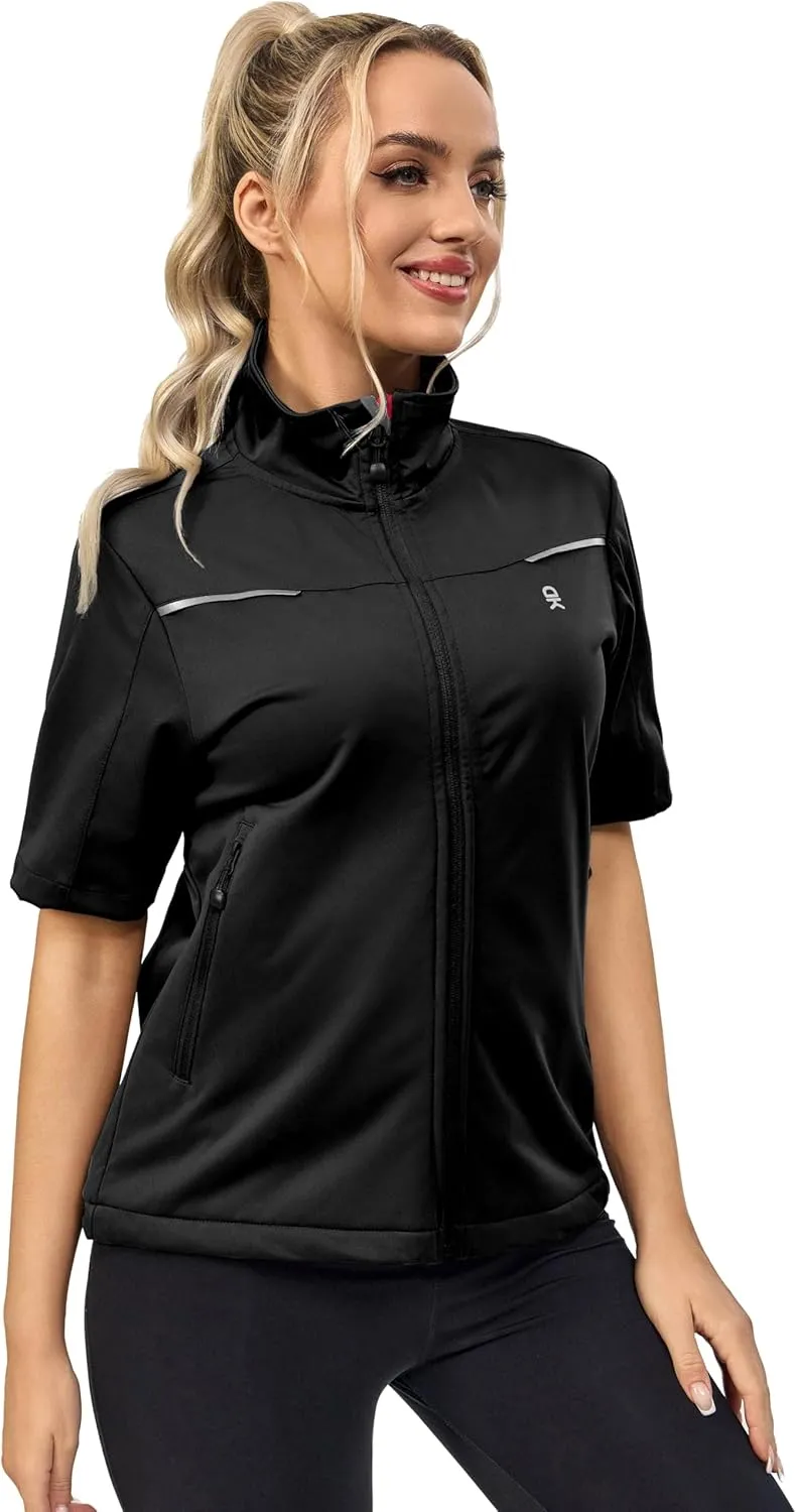 Little Donkey Andy Women's Short Sleeve Jacket Windproof Lightweight Vest for Golf Hiking Running