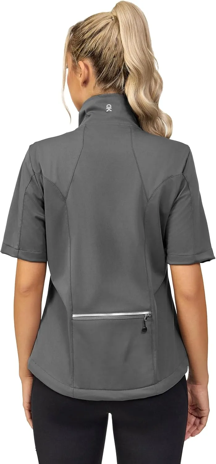 Little Donkey Andy Women's Short Sleeve Jacket Windproof Lightweight Vest for Golf Hiking Running