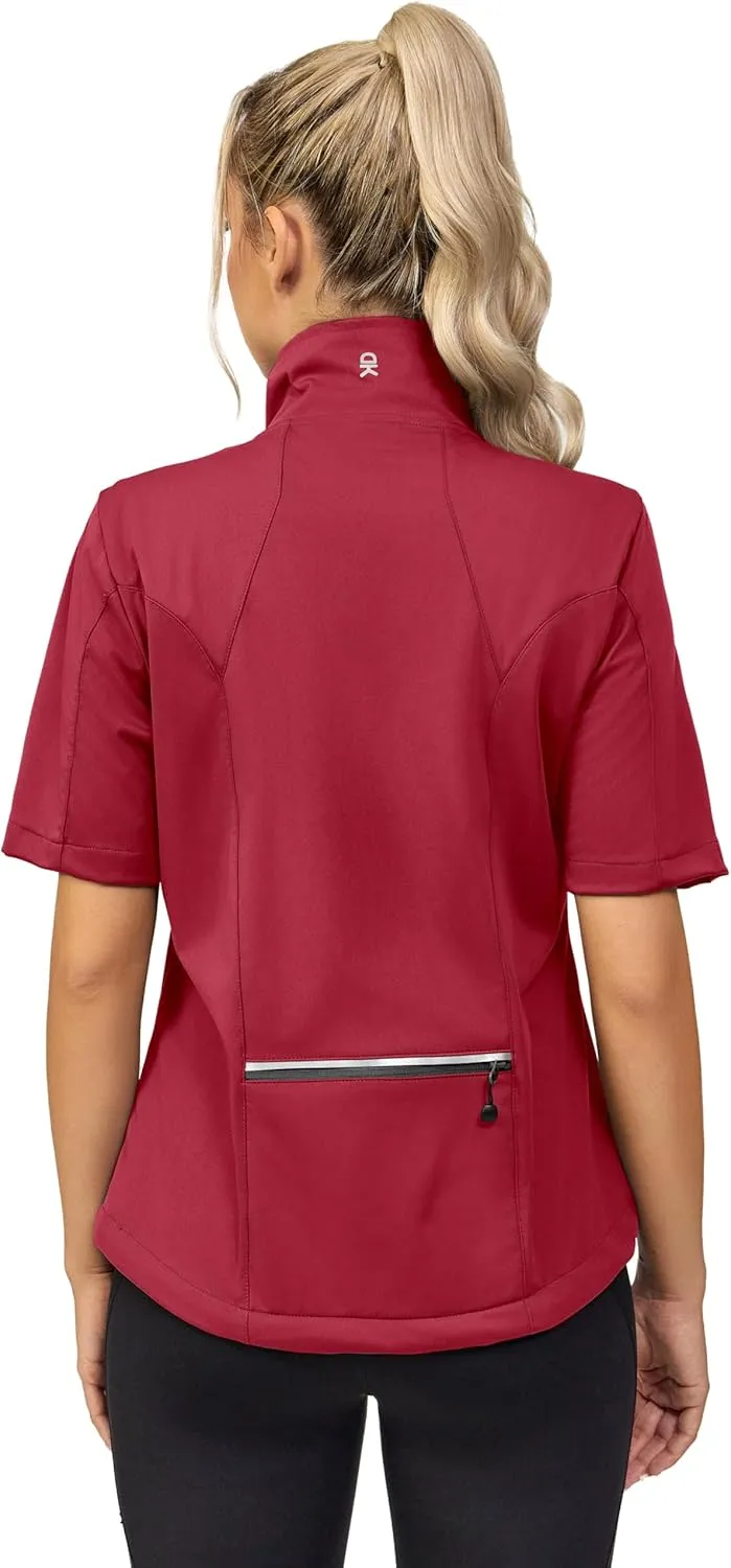 Little Donkey Andy Women's Short Sleeve Jacket Windproof Lightweight Vest for Golf Hiking Running