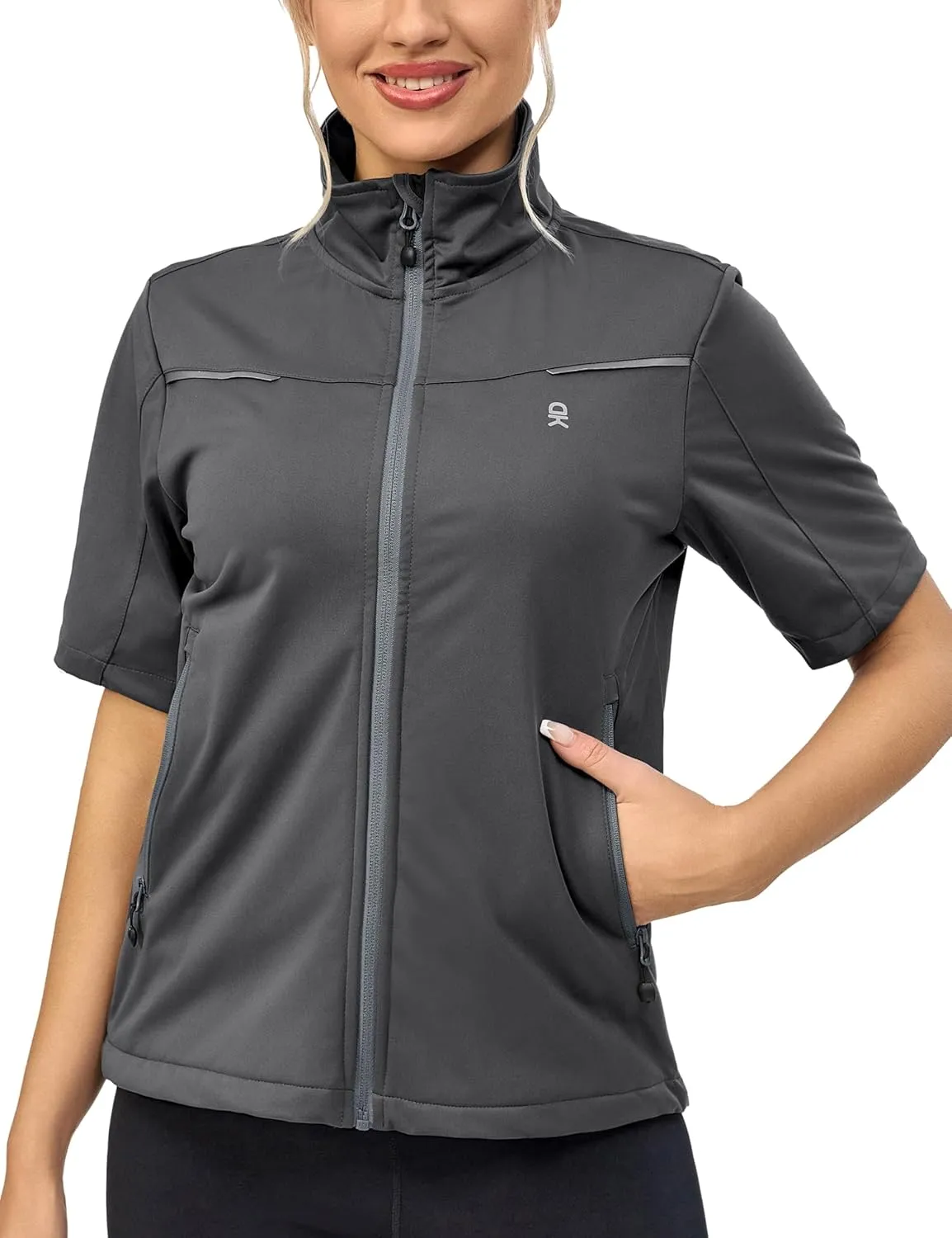 Little Donkey Andy Women's Short Sleeve Jacket Windproof Lightweight Vest for Golf Hiking Running