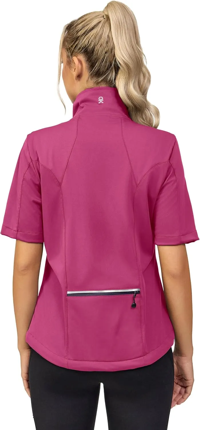 Little Donkey Andy Women's Short Sleeve Jacket Windproof Lightweight Vest for Golf Hiking Running