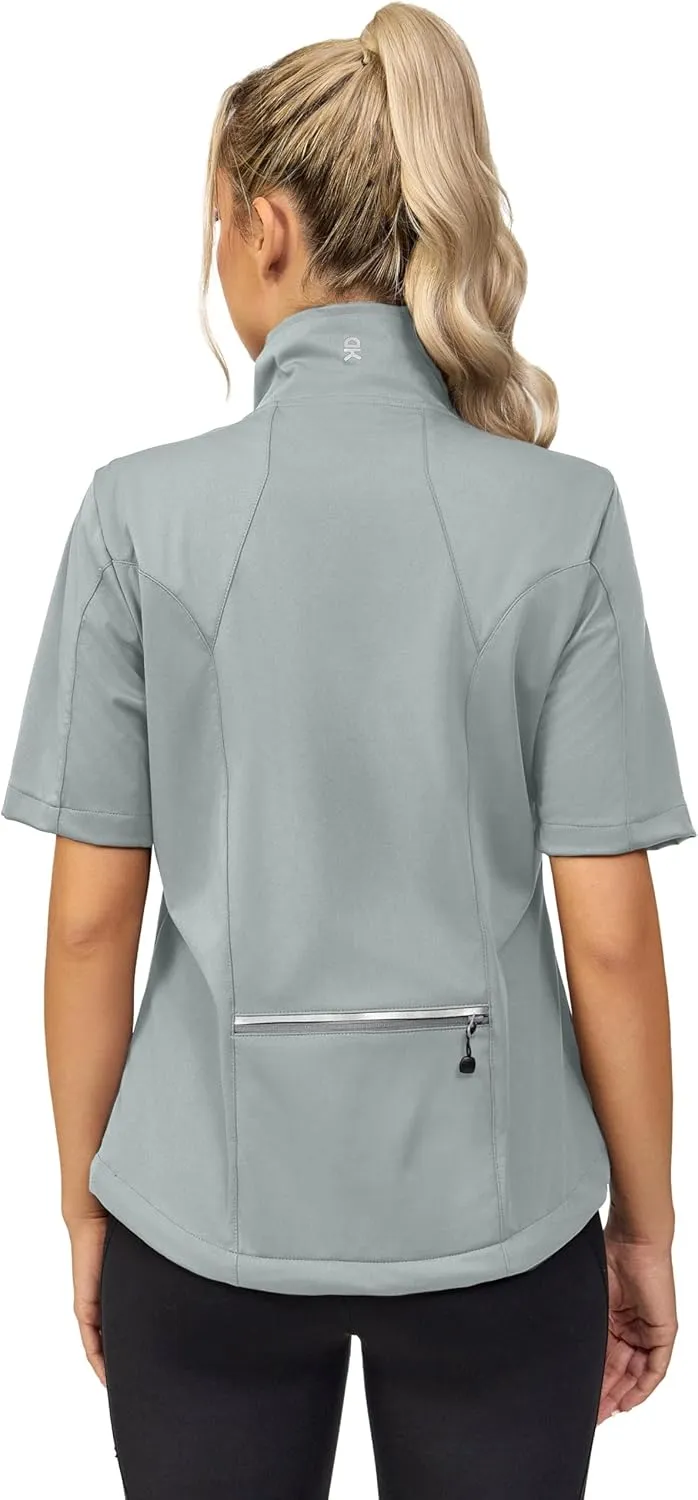 Little Donkey Andy Women's Short Sleeve Jacket Windproof Lightweight Vest for Golf Hiking Running