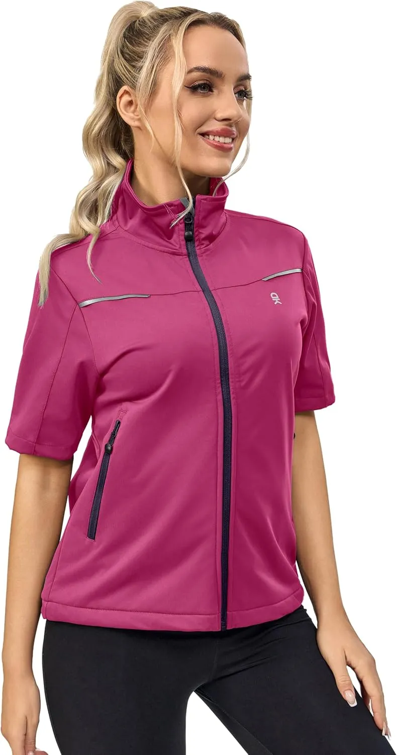Little Donkey Andy Women's Short Sleeve Jacket Windproof Lightweight Vest for Golf Hiking Running