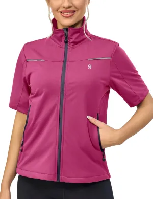 Little Donkey Andy Women's Short Sleeve Jacket Windproof Lightweight Vest for Golf Hiking Running