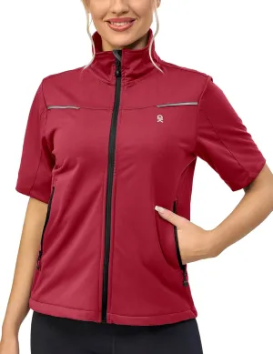 Little Donkey Andy Women's Short Sleeve Jacket Windproof Lightweight Vest for Golf Hiking Running