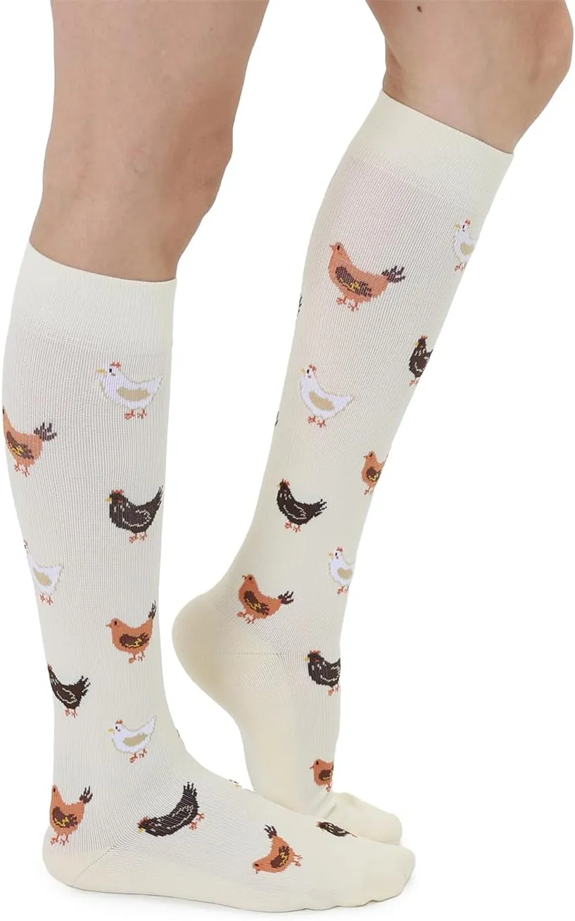 Living Royal Compression Socks - Graduated Compression 15-20mmHg, Padded Cushion Bottom Fun Socks, Moisture-Wicking