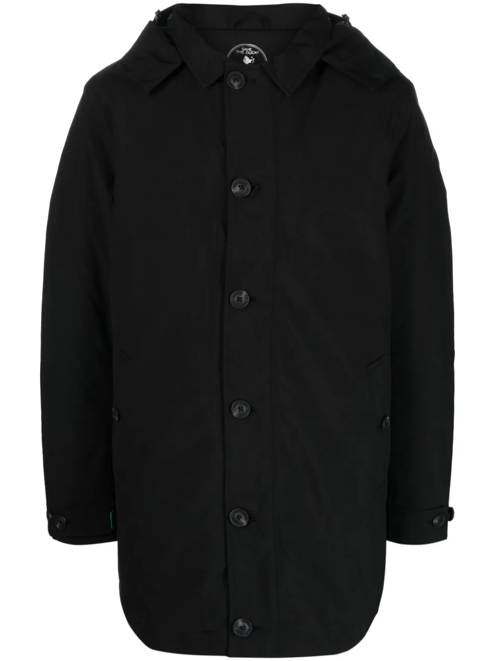 logo-patch hooded coat