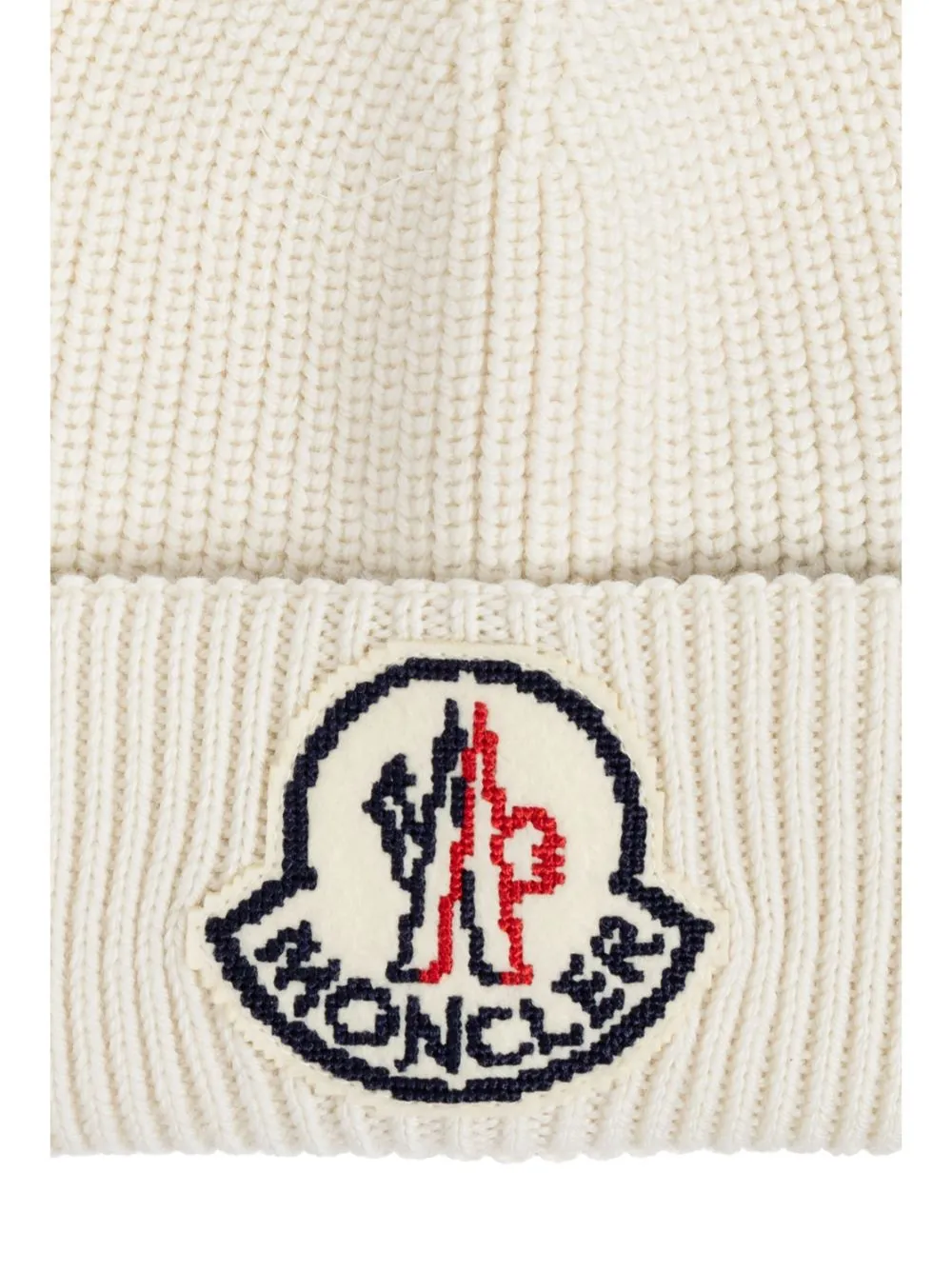 logo-patch wool beanie hat
