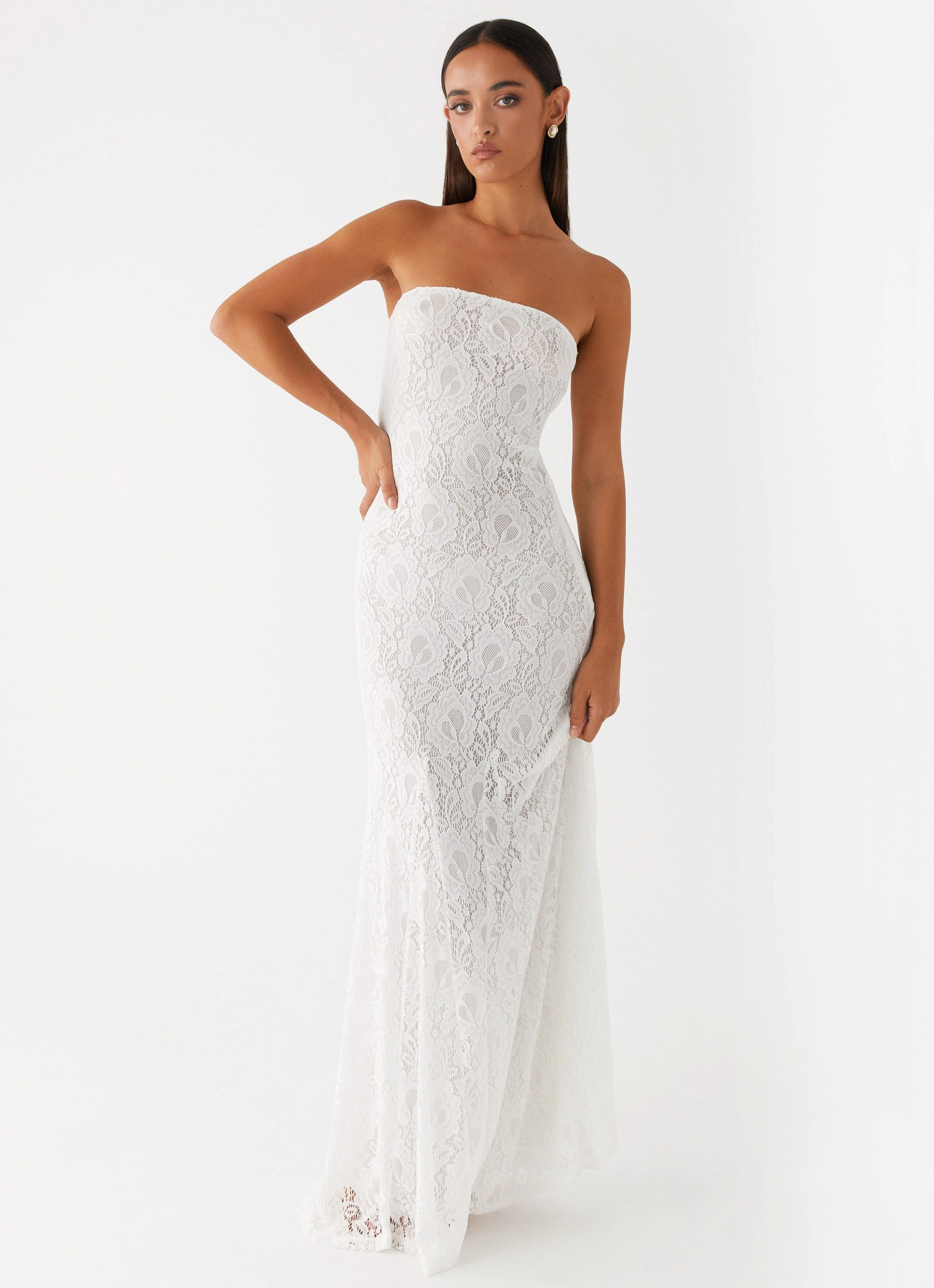 Lolita Lace Maxi Dress - Ivory Smart Cut