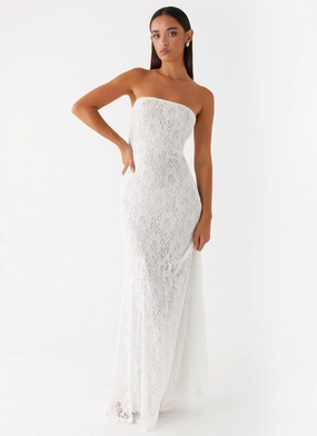 Lolita Lace Maxi Dress - Ivory Smart Cut