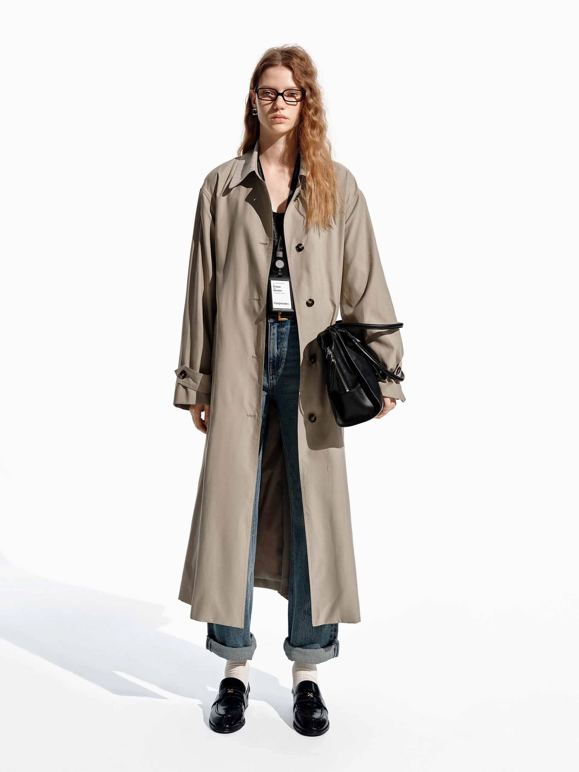 Multi Layer Design Long Belted Trench Coat