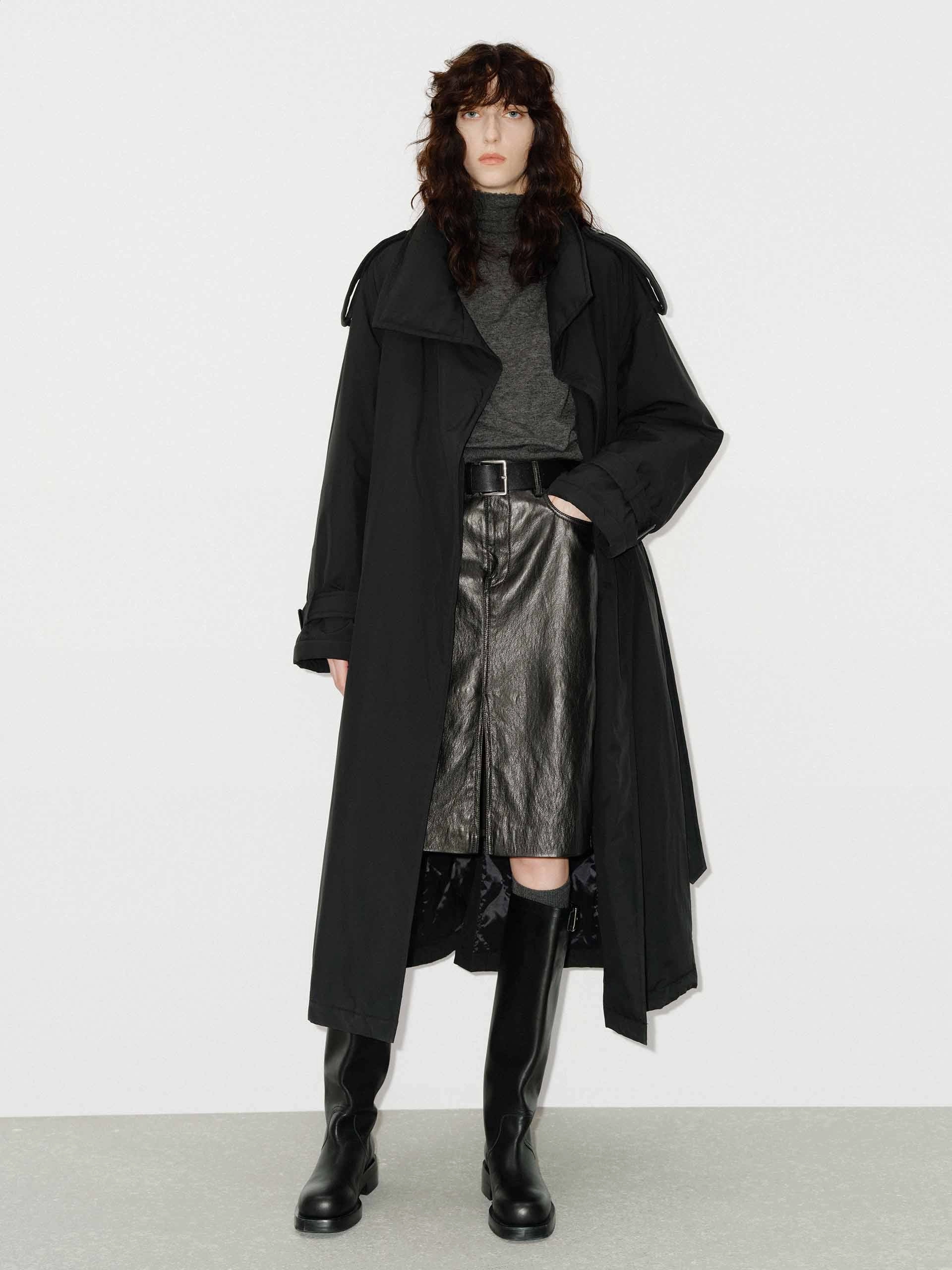 Enhanced Edge Binding Longline Down Trench Coat