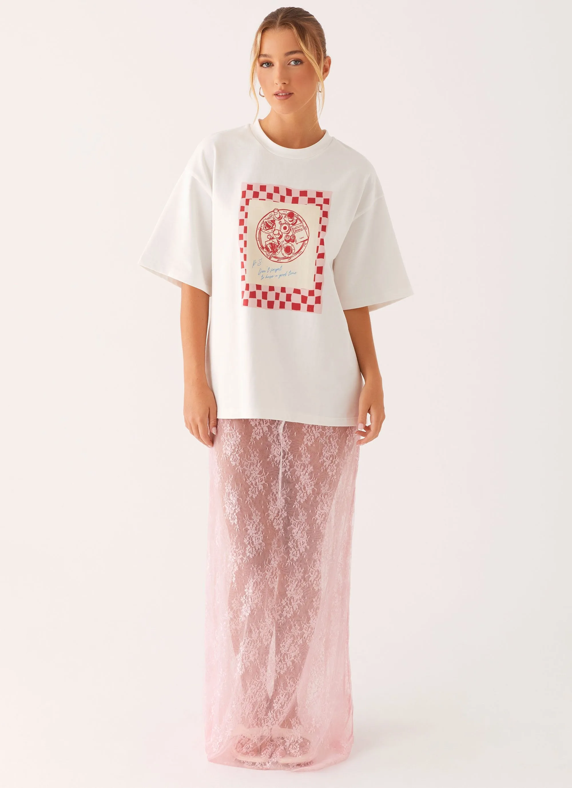 Urban Pulse Caden Lace Maxi Skirt - Pink