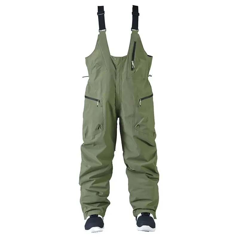 Loose Fit Ski Snow Bibs for Adult Warm One-piece Snow Overalls