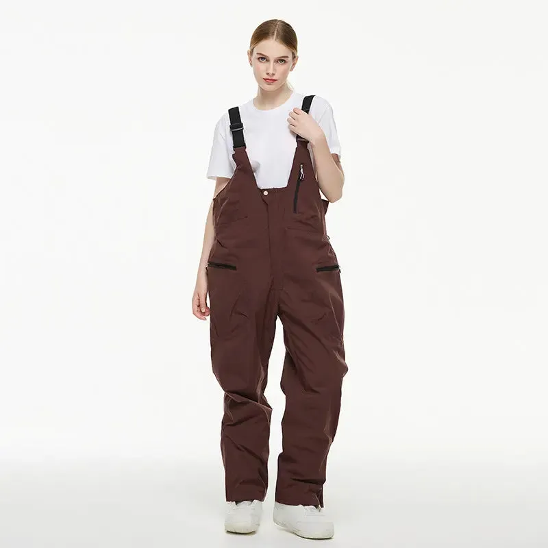 Loose Fit Ski Snow Bibs for Adult Warm One-piece Snow Overalls