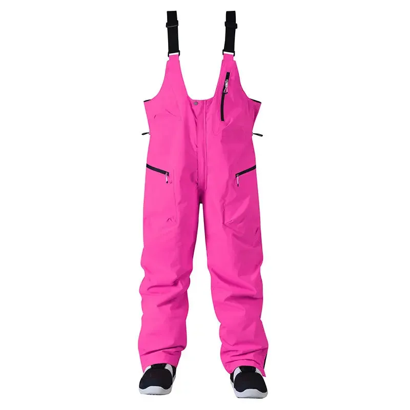 Loose Fit Ski Snow Bibs for Adult Warm One-piece Snow Overalls