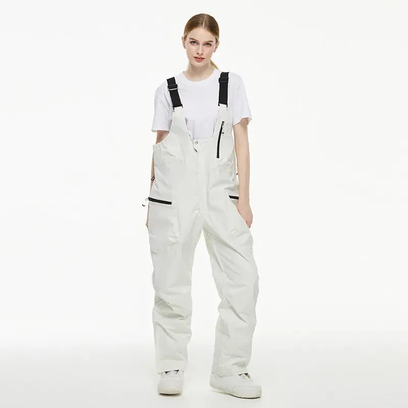 Loose Fit Ski Snow Bibs for Adult Warm One-piece Snow Overalls
