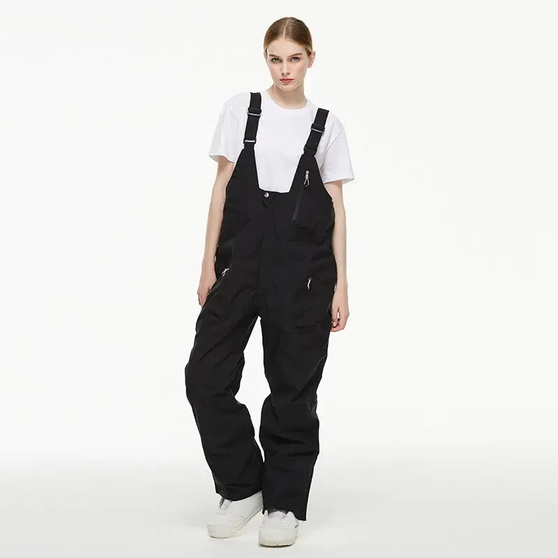 Loose Fit Ski Snow Bibs for Adult Warm One-piece Snow Overalls