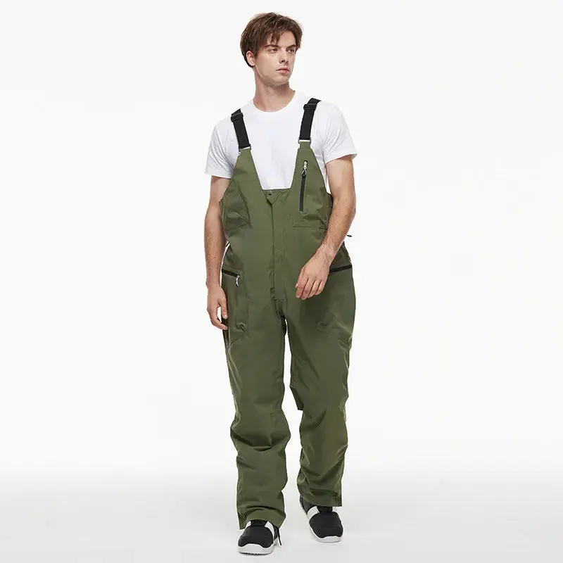 Loose Fit Ski Snow Bibs for Adult Warm One-piece Snow Overalls