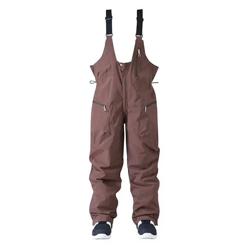 Loose Fit Ski Snow Bibs for Adult Warm One-piece Snow Overalls