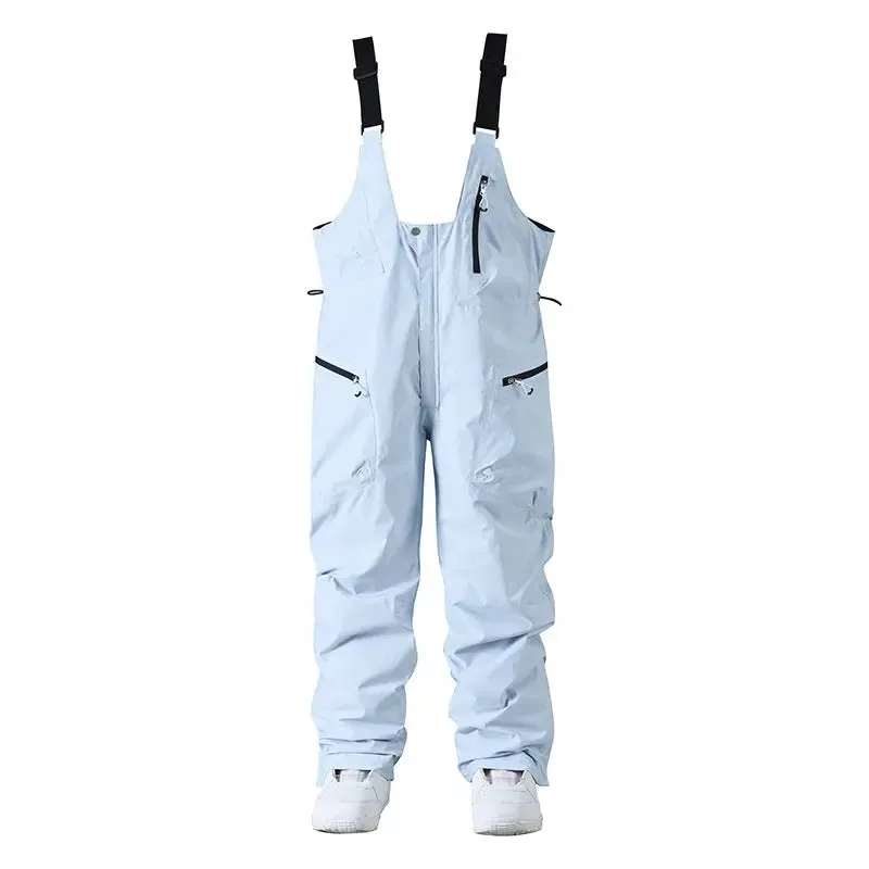 Loose Fit Ski Snow Bibs for Adult Warm One-piece Snow Overalls
