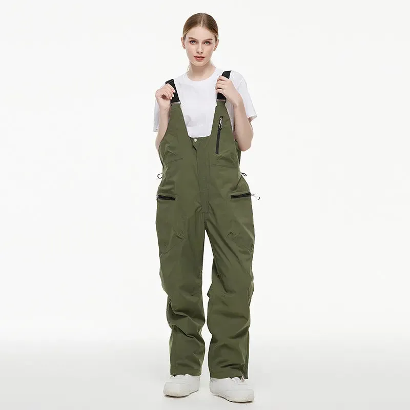 Loose Fit Ski Snow Bibs for Adult Warm One-piece Snow Overalls