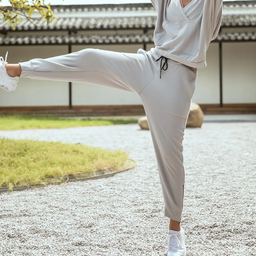 Loose Harem Elastic Waistband Ankle Length Running Quick Dry Pants