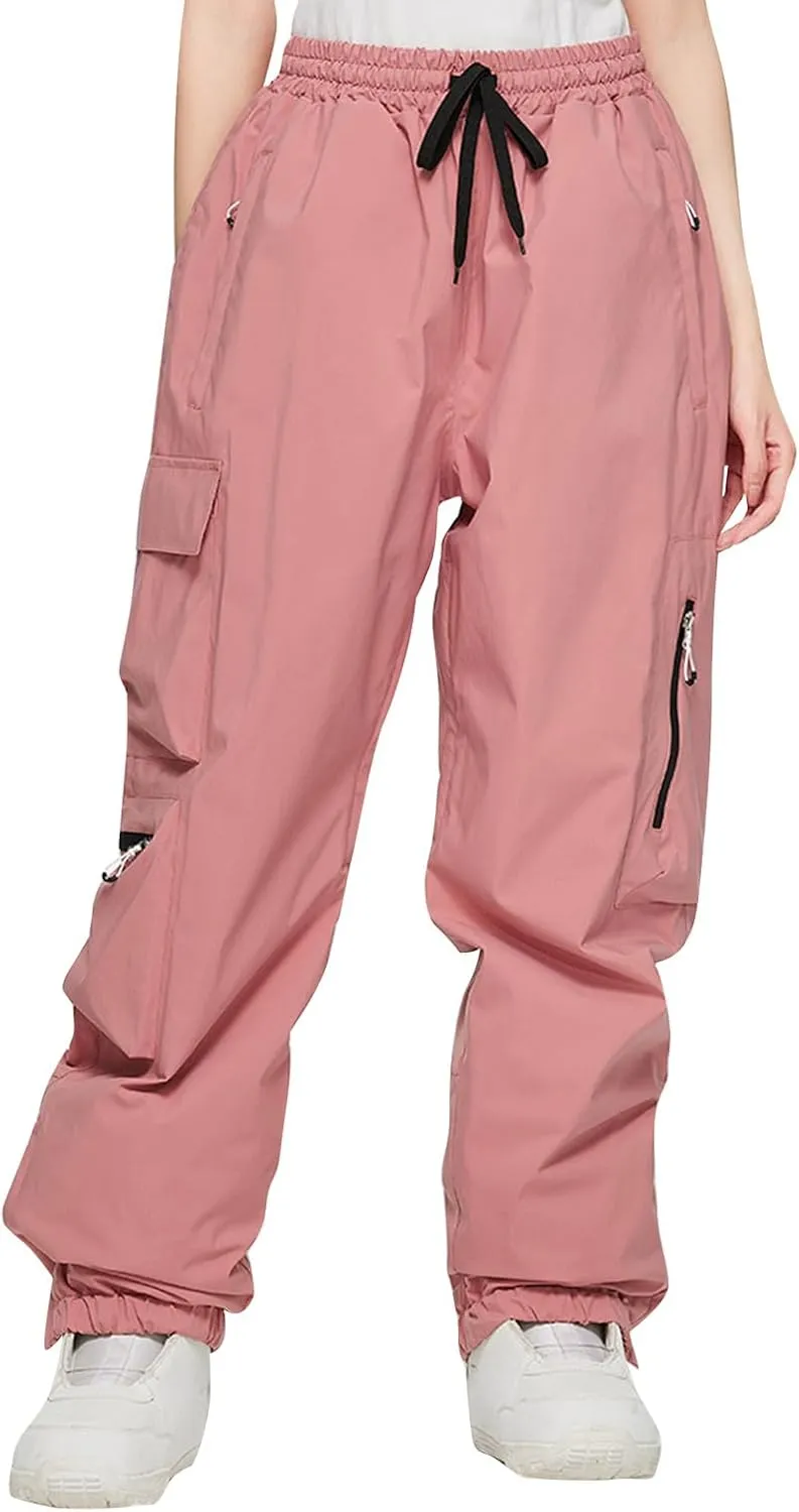 Lounge Snow Pants Womens Water Resistant Softshell Insulated Flare for Snowboarding Hiking Winter Outdoor Pants