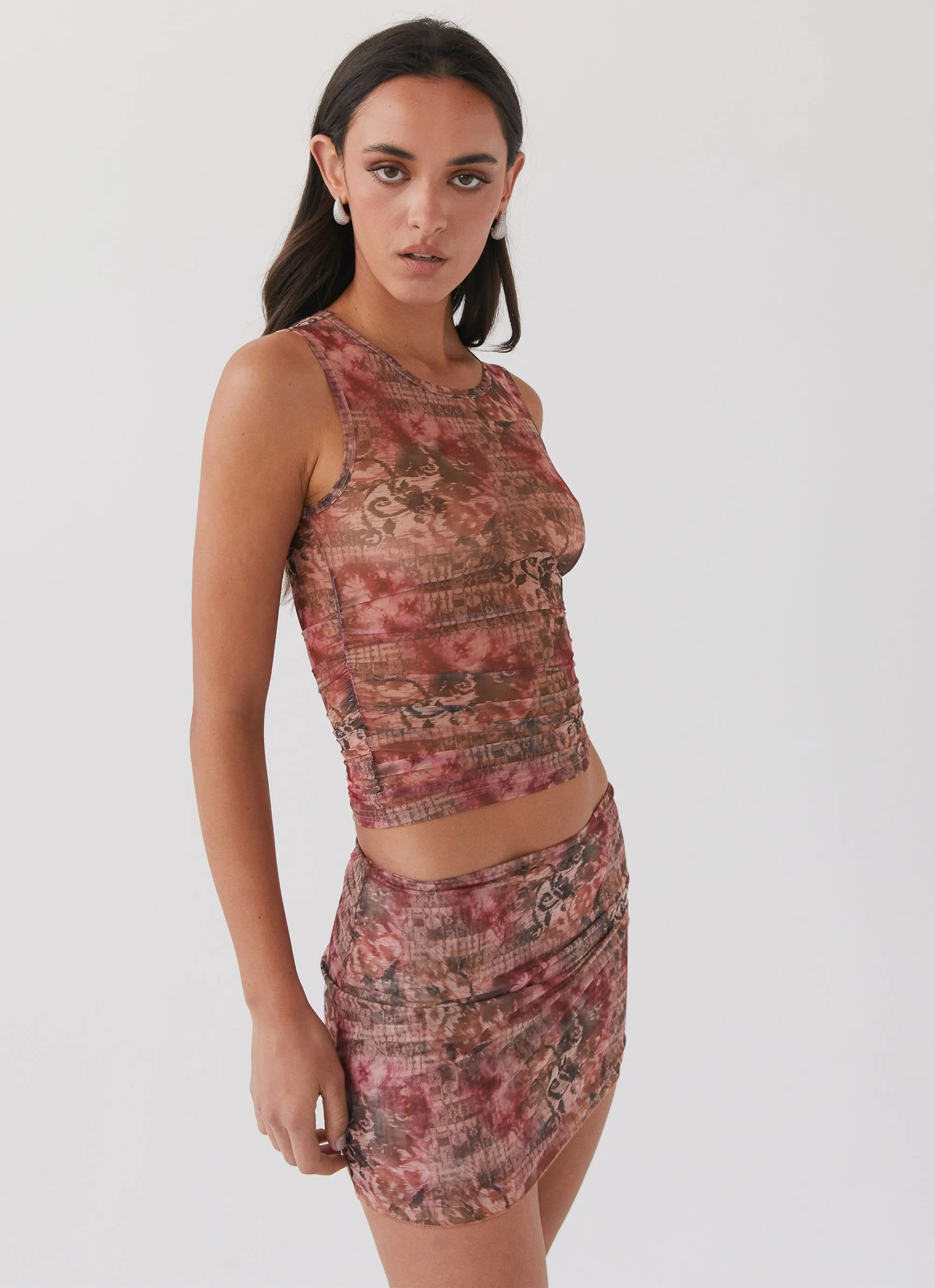 Couture Inspired Mini length Love Child Mesh Mini Skirt - Palais Floral