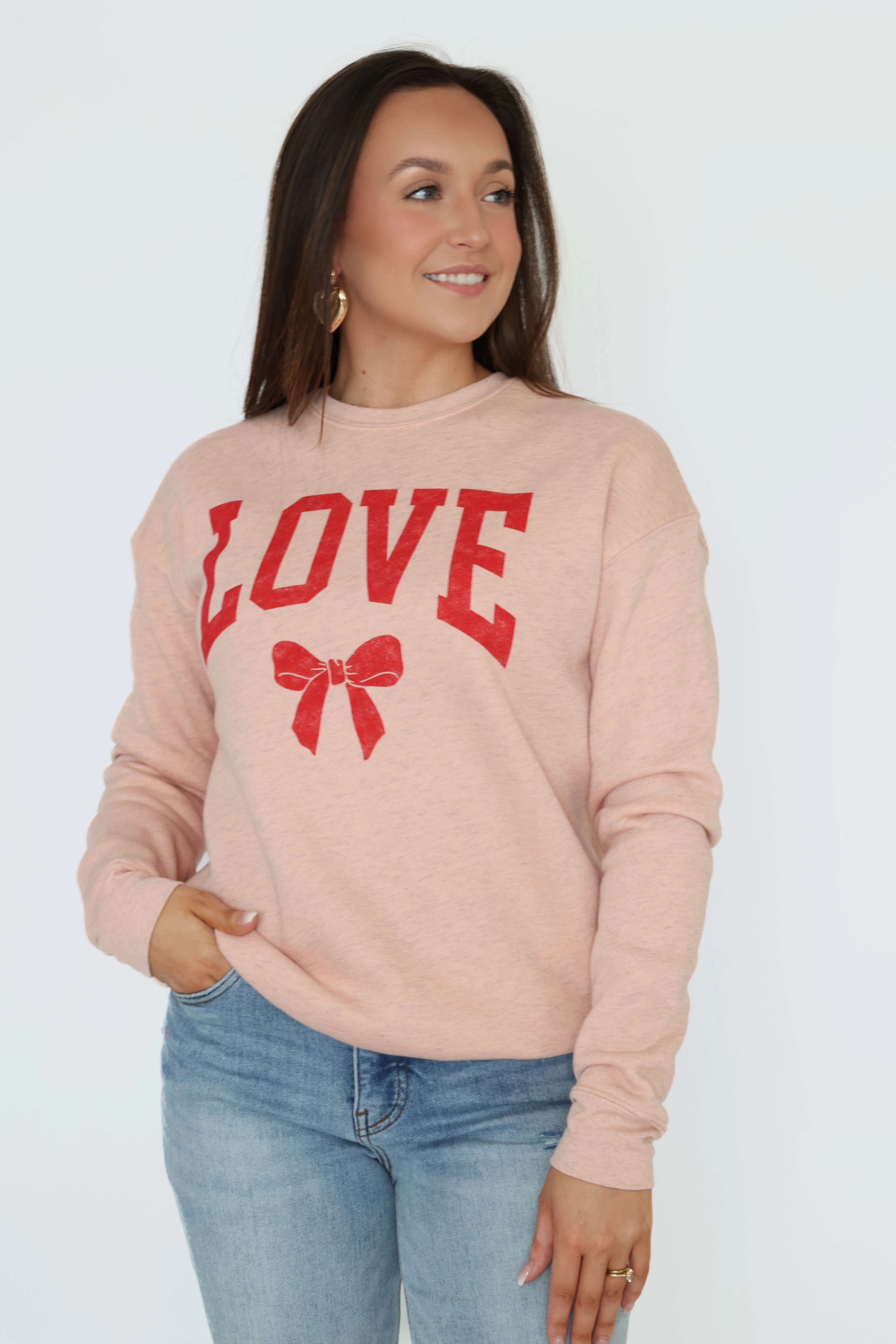 Love Bow Graphic Sweatshirt (FINAL SALE) DurableZipper
