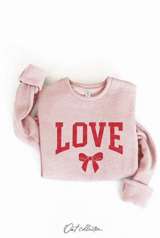 Love Bow Graphic Sweatshirt (FINAL SALE) Fleece Pullover