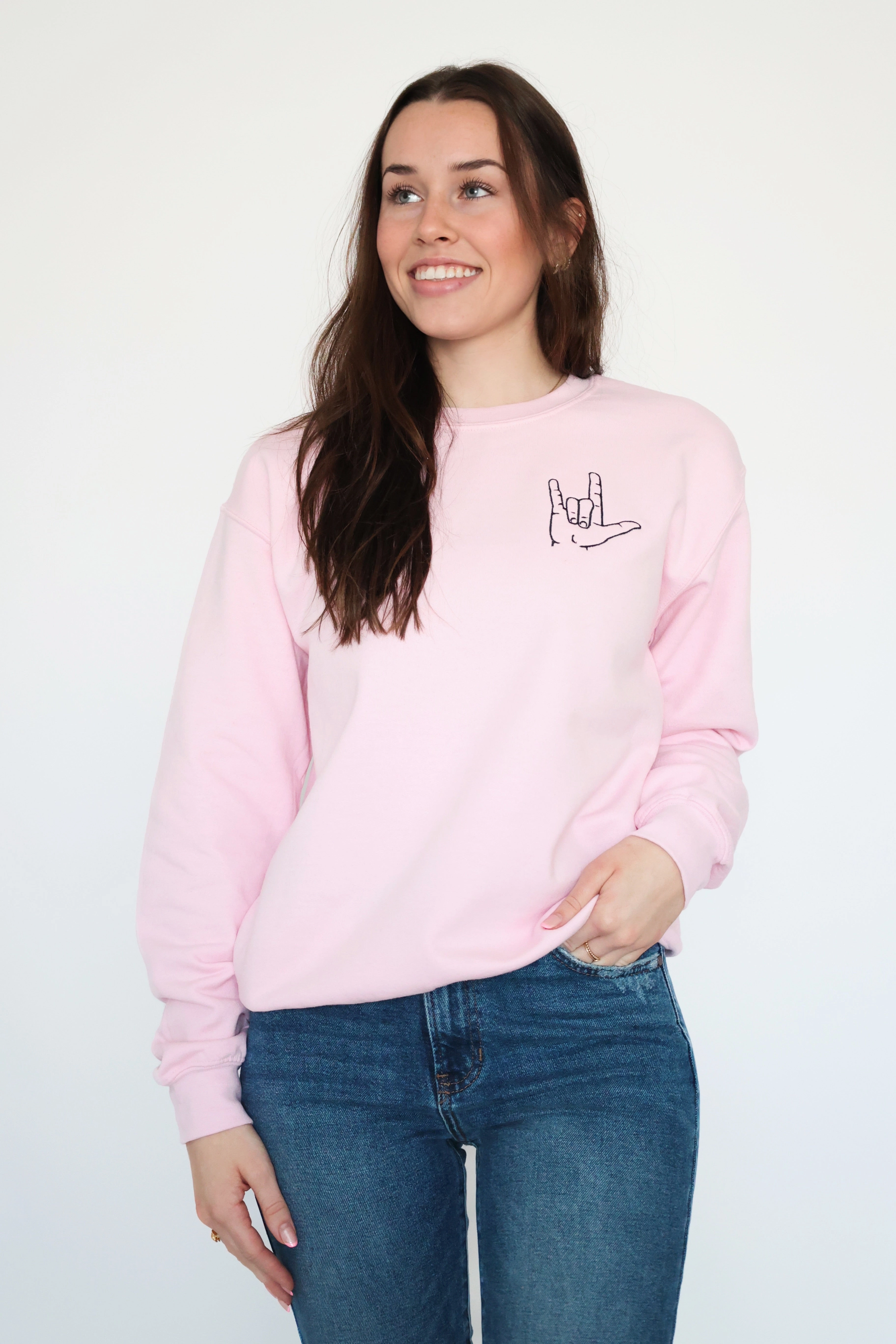 Reflective Logo Detail Love Language Sweatshirt (FINAL SALE)