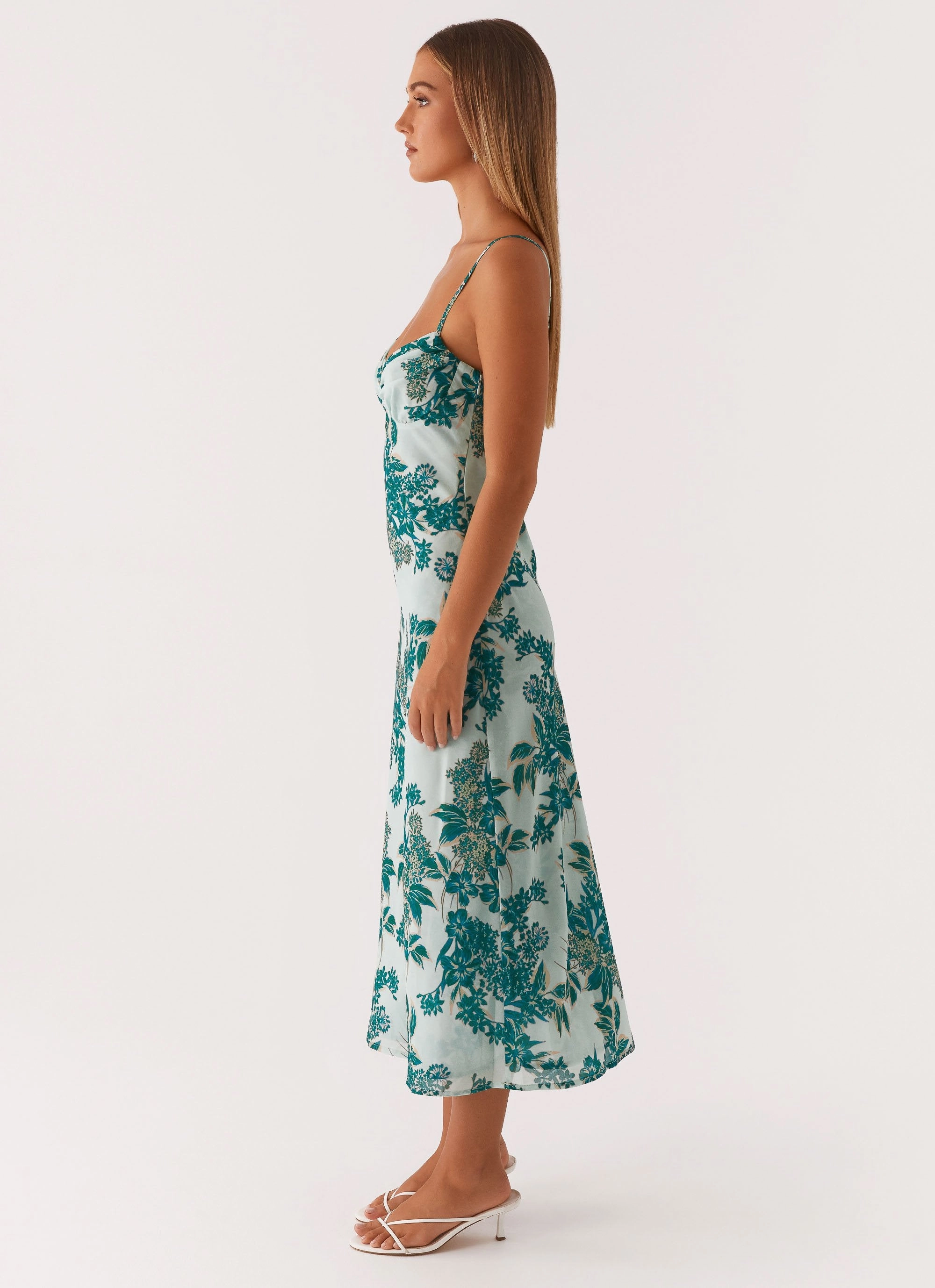 Love Song Midi Dress - Cloud Nine Floral Vibrant Style