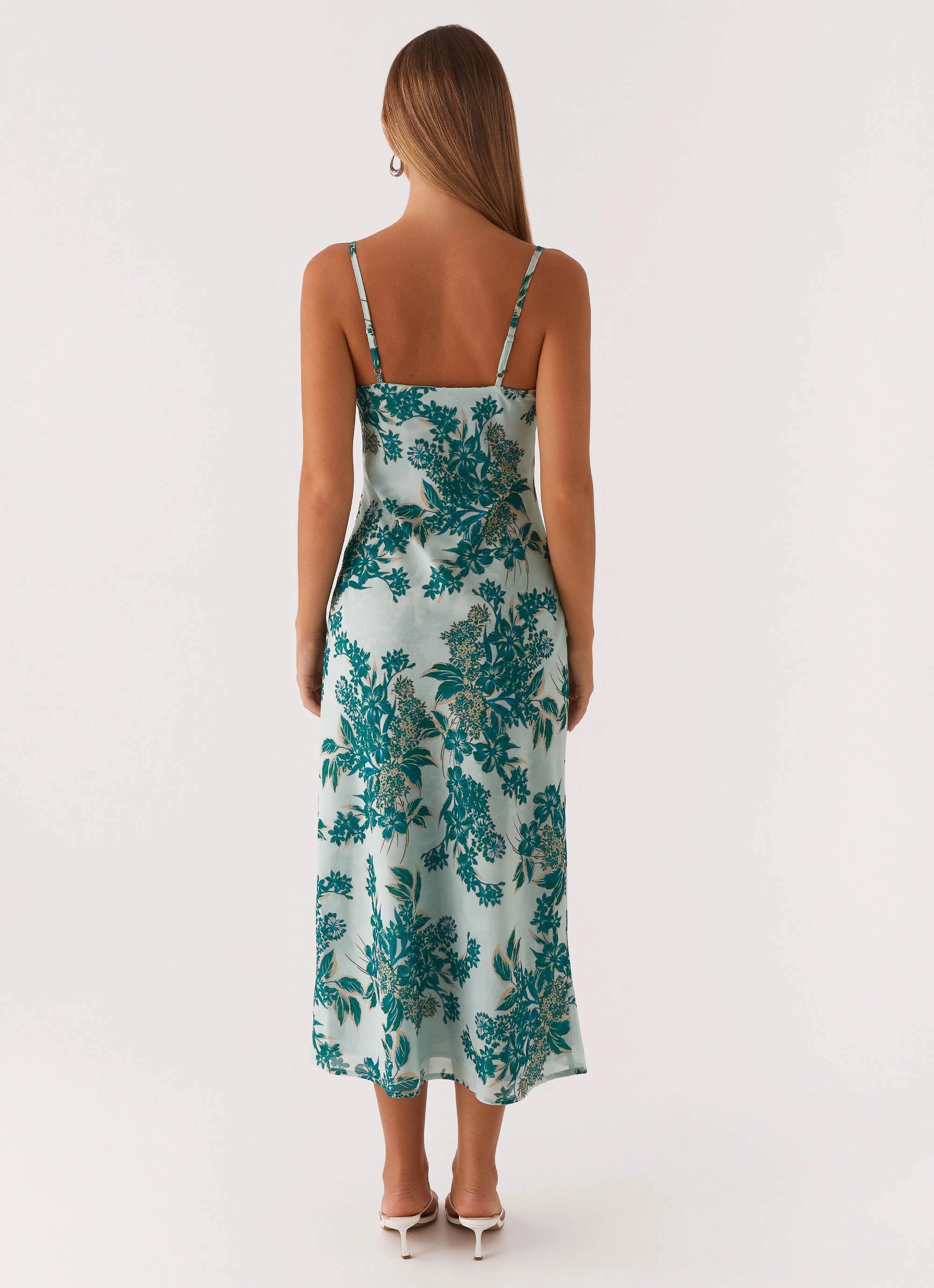 Statement-Piece Timeless Waistband Fit Love Song Midi Dress - Cloud Nine Floral