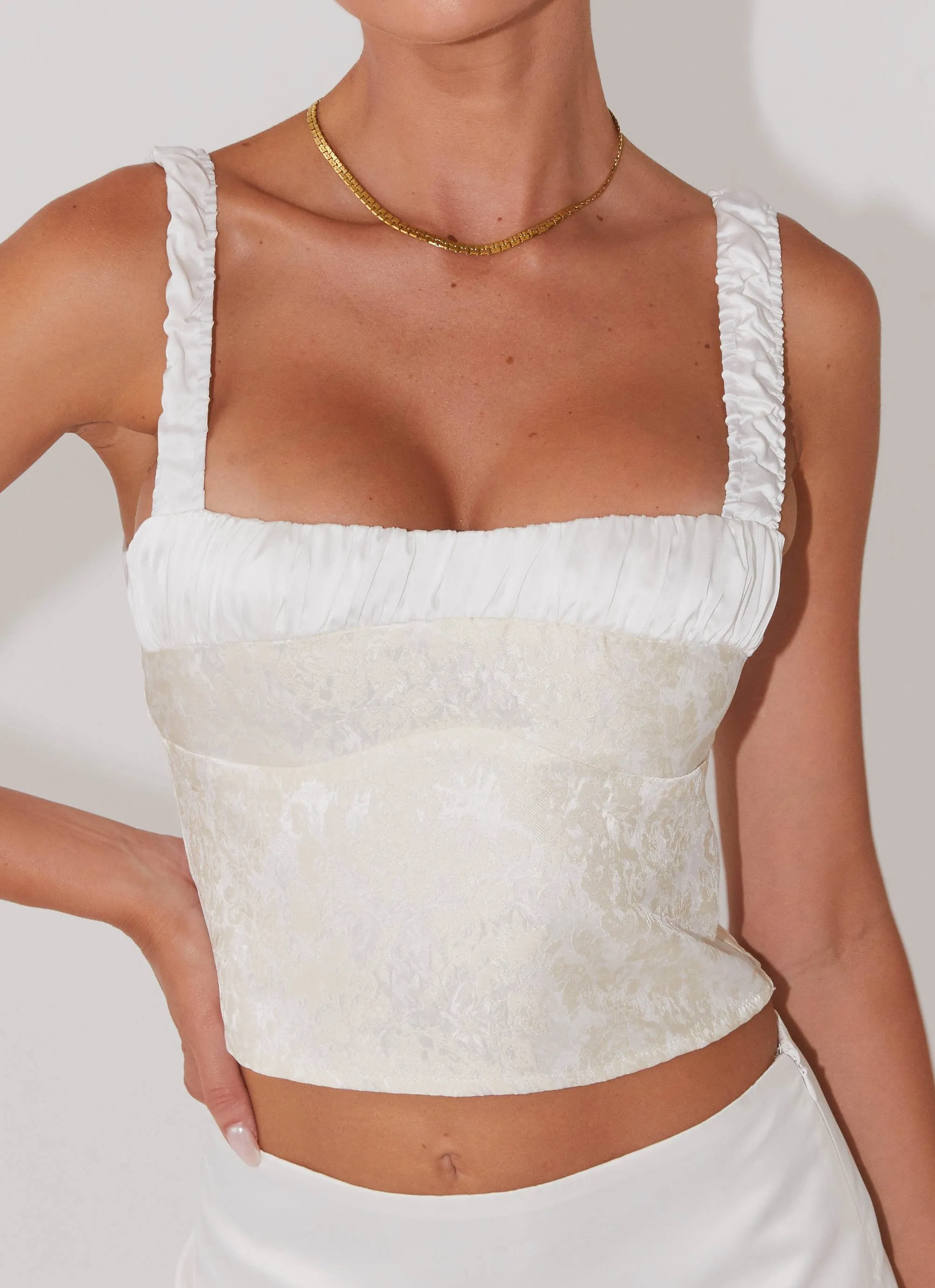 Ryder Bustier Top - Ivory Sky AntiStatic Weave