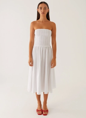 Blush Glow Lulie Shirres Midi Dress - Ivory